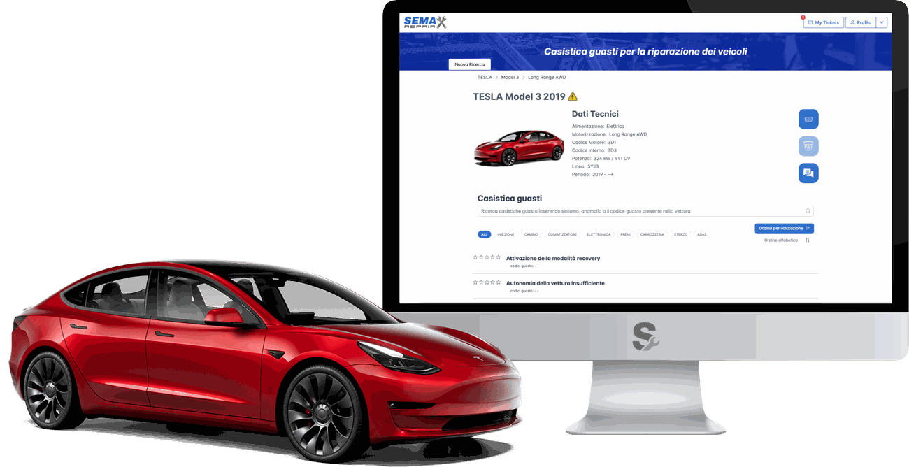 L'interfaccia di Sema Repair su computer